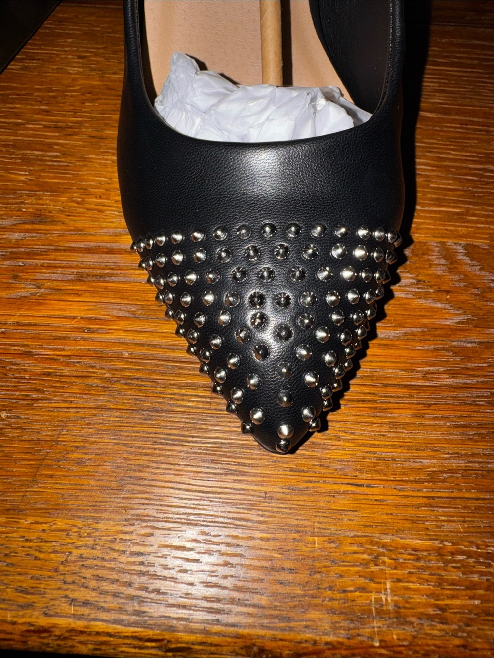 torrid Black Pointed-Toe Stiletto Pump with Silver Studs Sz 8.5 - Picture 3 of 6